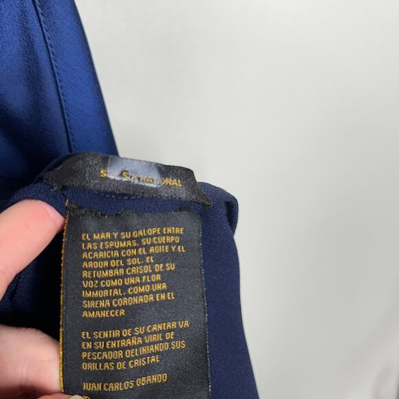 JUAN CARLOS OBANDO Satin Amalfi Gown Maxi Dress Blue {XX11} - Picture 8 of 9